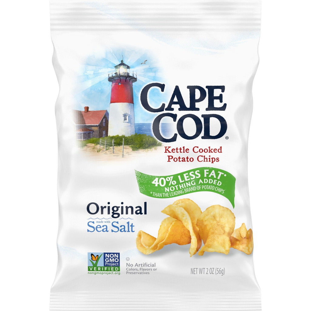 Cape Cod Potato Chips, Less Fat Original Kettle Cooked Chips, 2 oz.