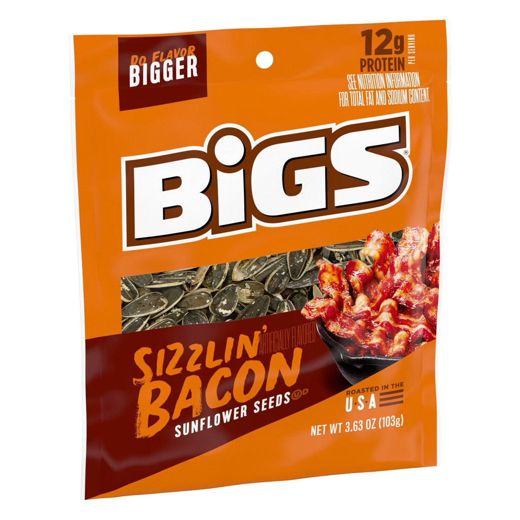 Bigs Sizzlin' Bacon Sunflower Seeds, 3.625 oz. Bag
