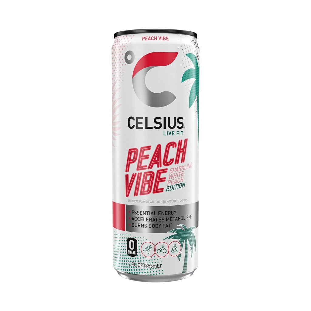 Celsius Peach Vibe Sparkling White Energy Drink, 1-ct.