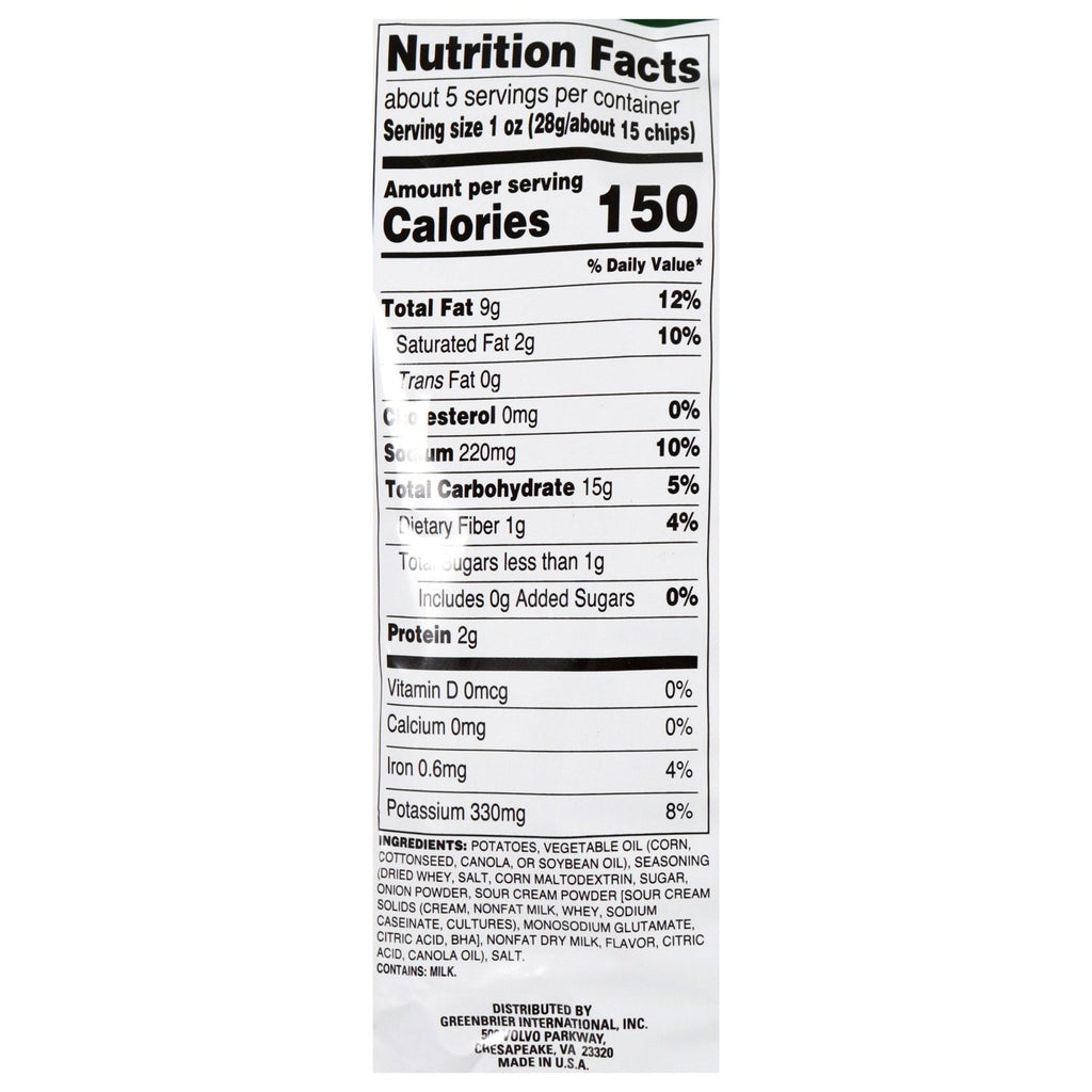 Home Style Select Sour Cream and Onion Potato Chips, 5 oz.