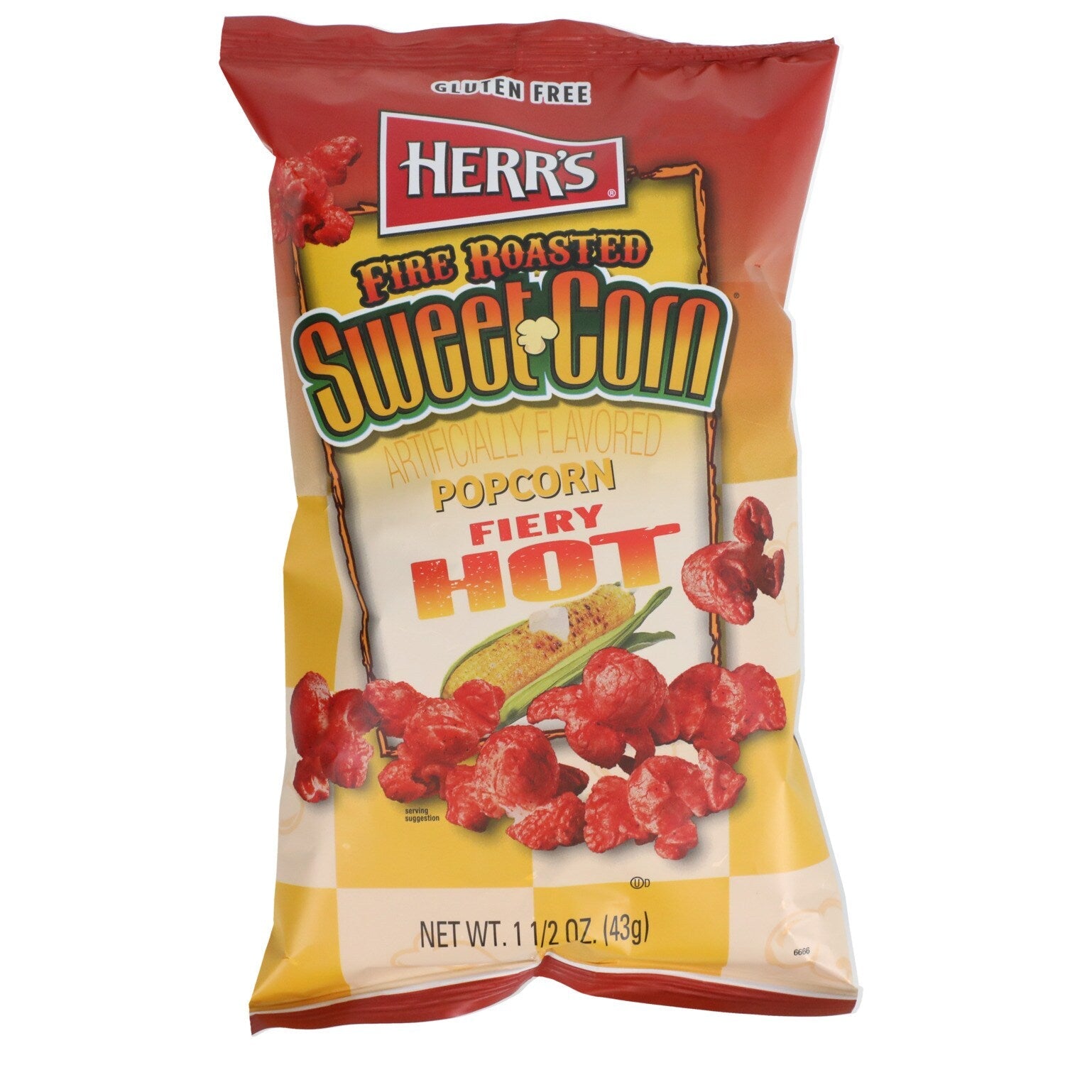 Herr's Fire-Roasted Sweet Corn Fiery Hot Popcorn, 1.5-oz.