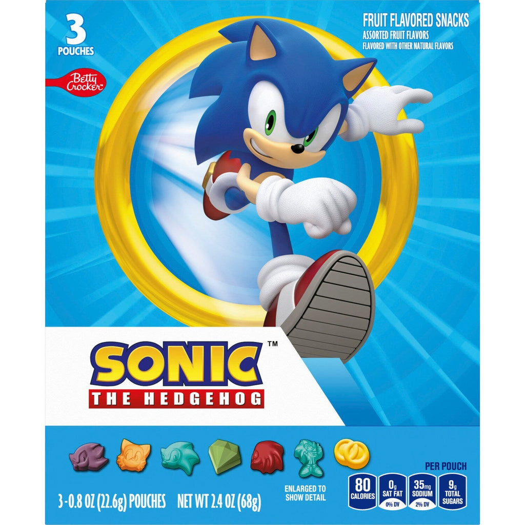 Betty Crocker Sonic the Hedgehog Fruit Snacks, 3 pk.