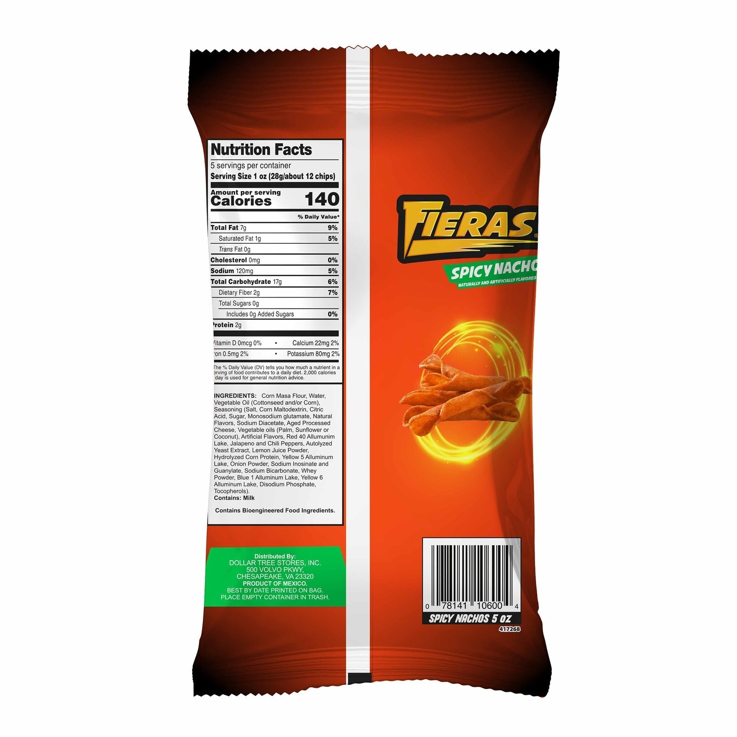 Fieras Spicy Nachos Tortilla Chips, 1-ct.