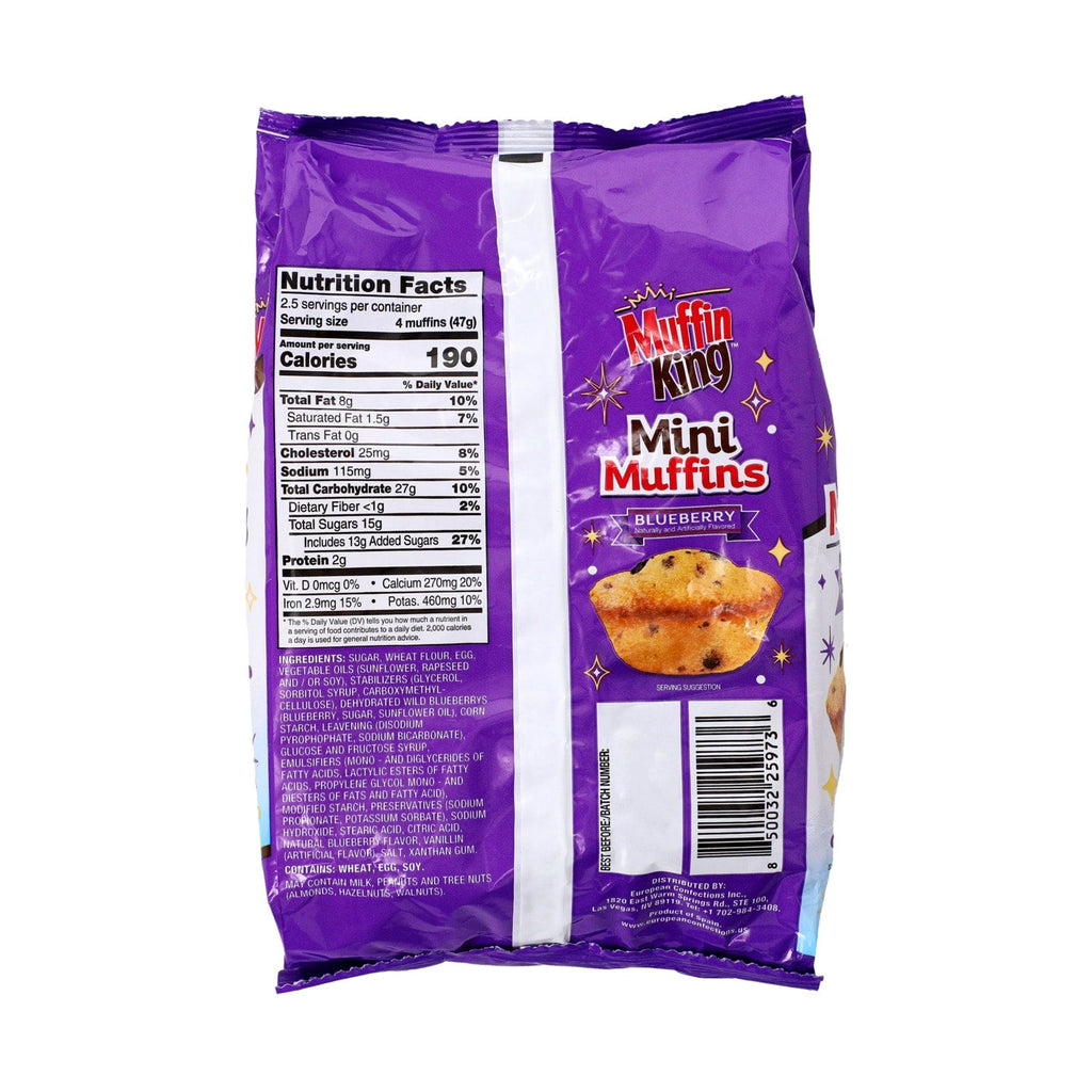 Muffin King Blueberry Mini Muffins, 10-pc Pack.