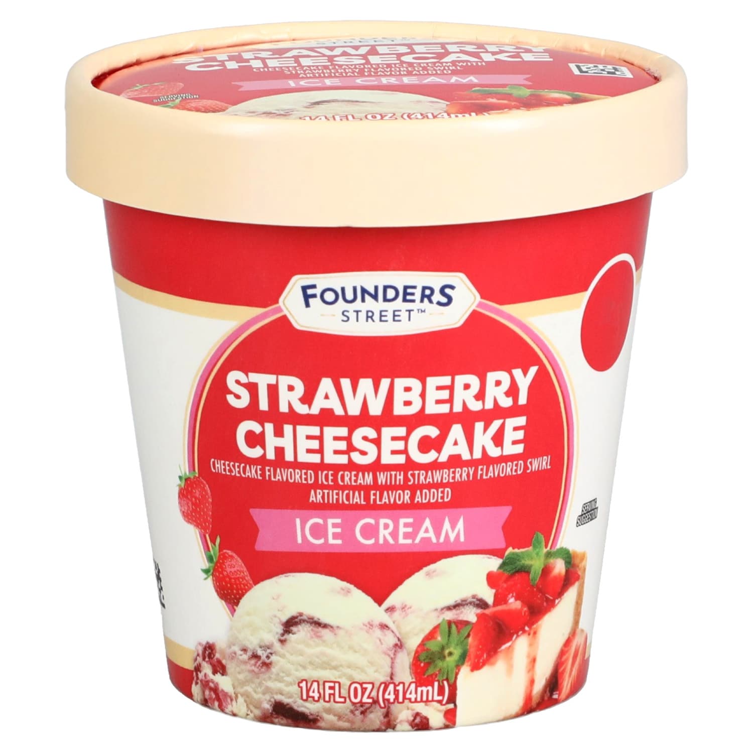 Founder's Street Strawberry cheesecake Ice Cream, 1-ct.