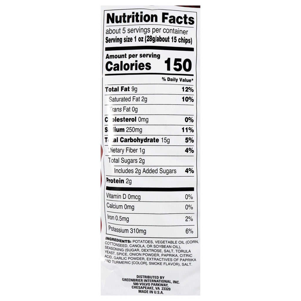 Homestyle Select Barbecue Chips, 5-oz. Bag