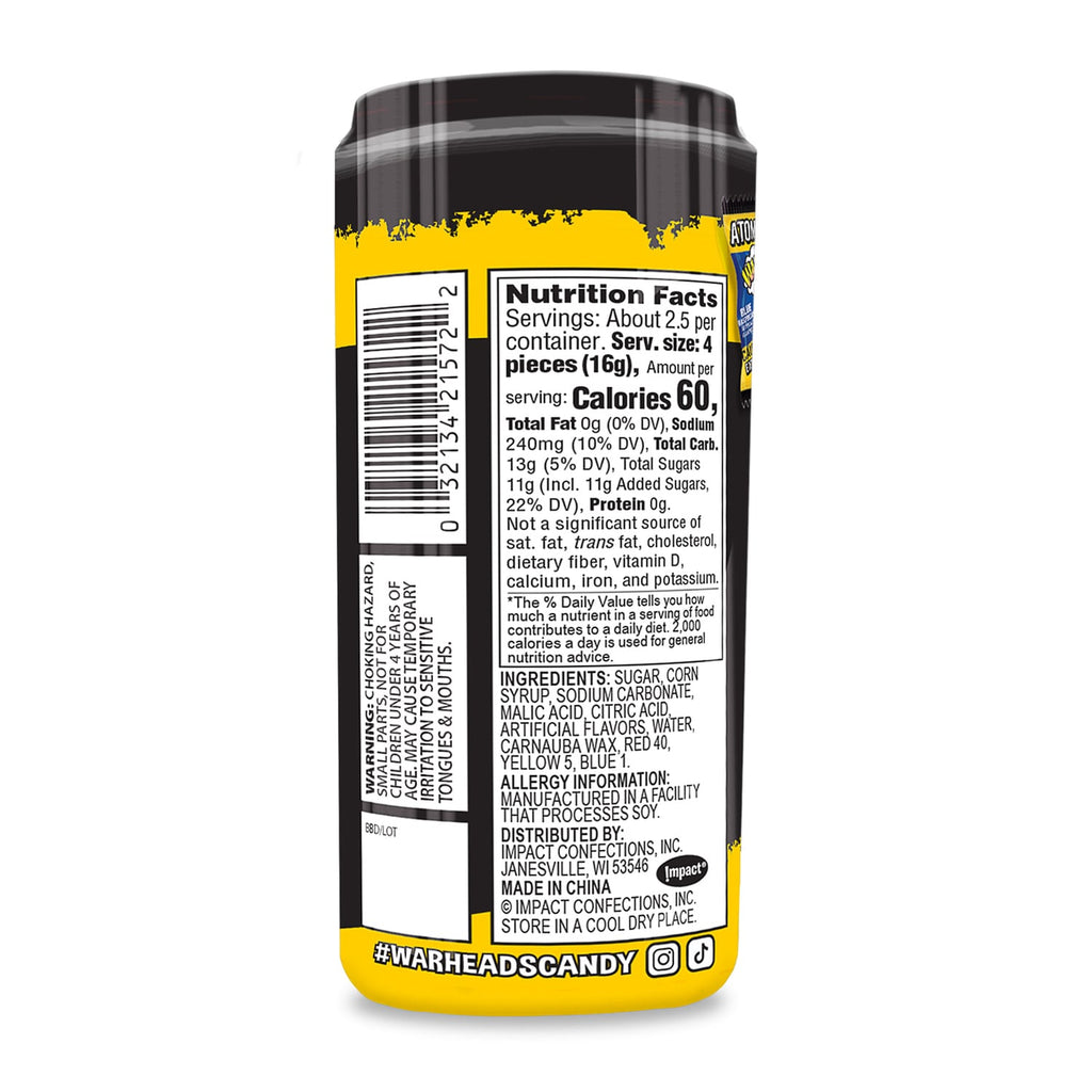 Warheads Extreme Sour Hard Candy Atomic Fizz, 1-ct.