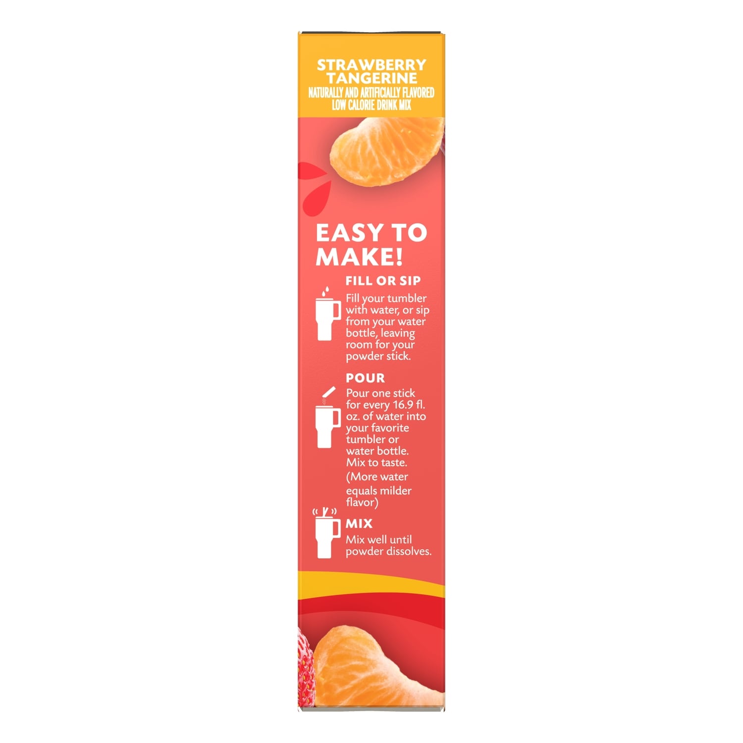Sunkist Strawberry Tangerine-flavored Drink Sticks, 6-pc Pack.