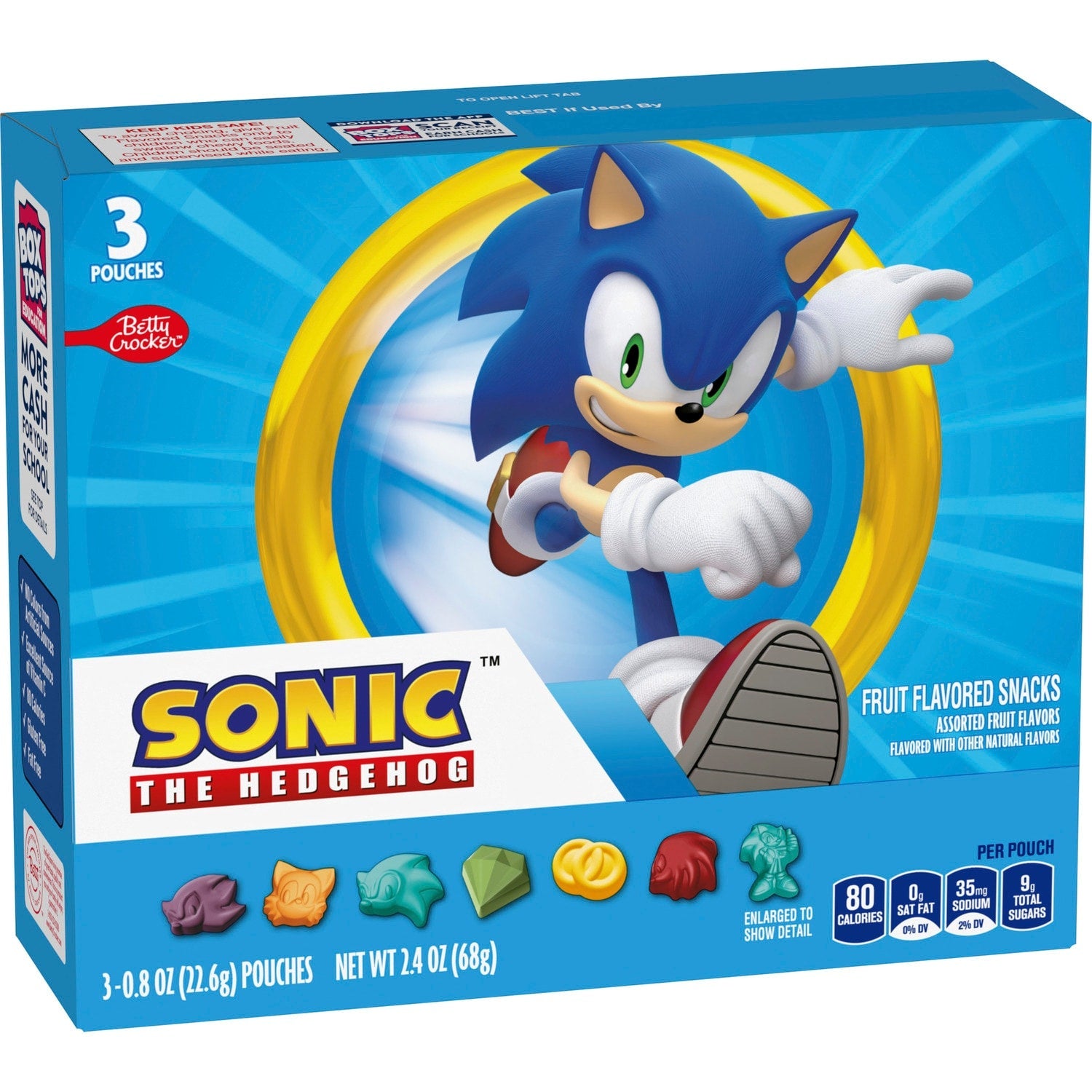 Betty Crocker Sonic the Hedgehog Fruit Snacks, 3 pk.