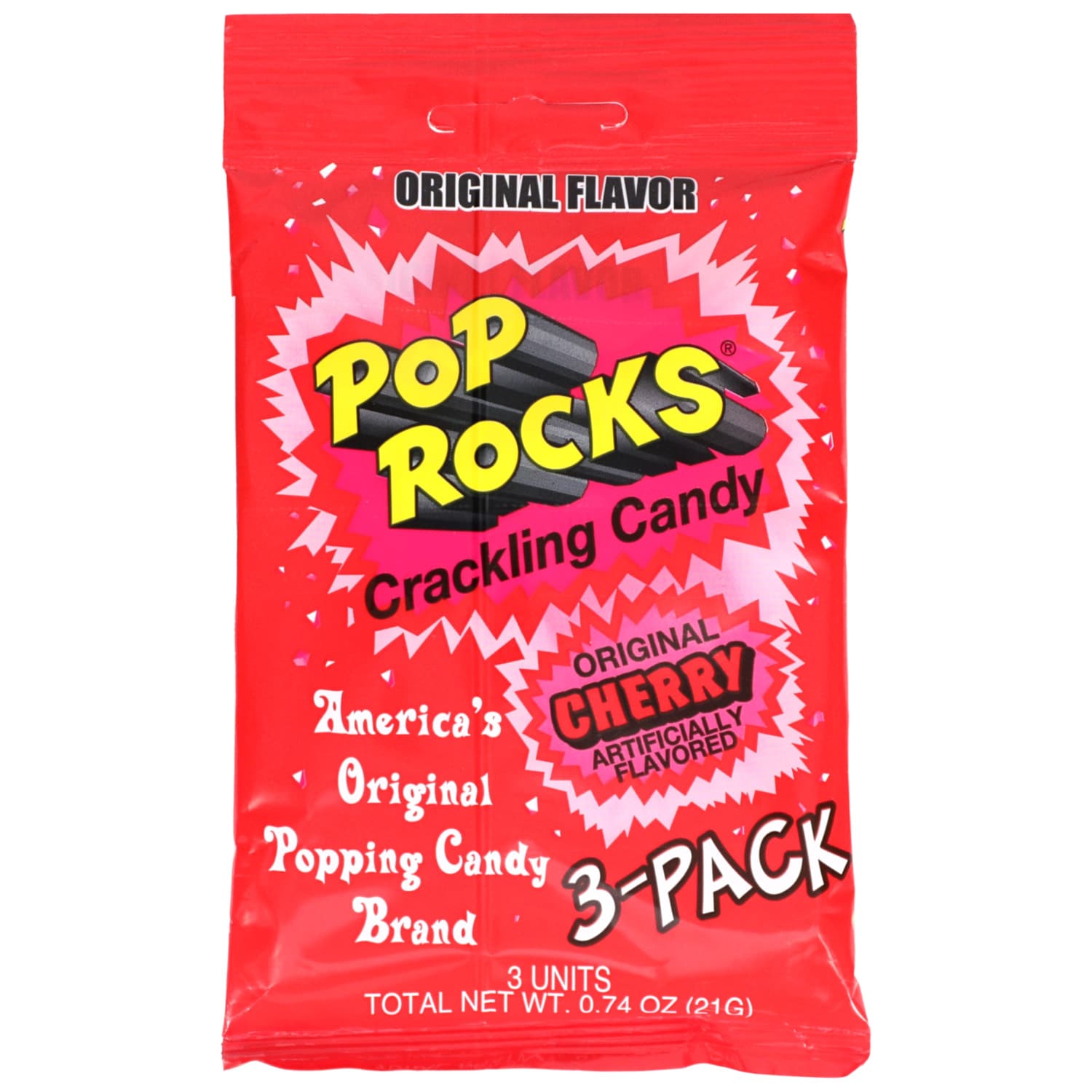 Pop Rocks Cherry Flavored Crackling Candy, 3-pc Pack.