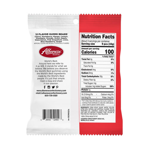 Albanese 12 Flavor Gummi Bears, 3.5-oz.