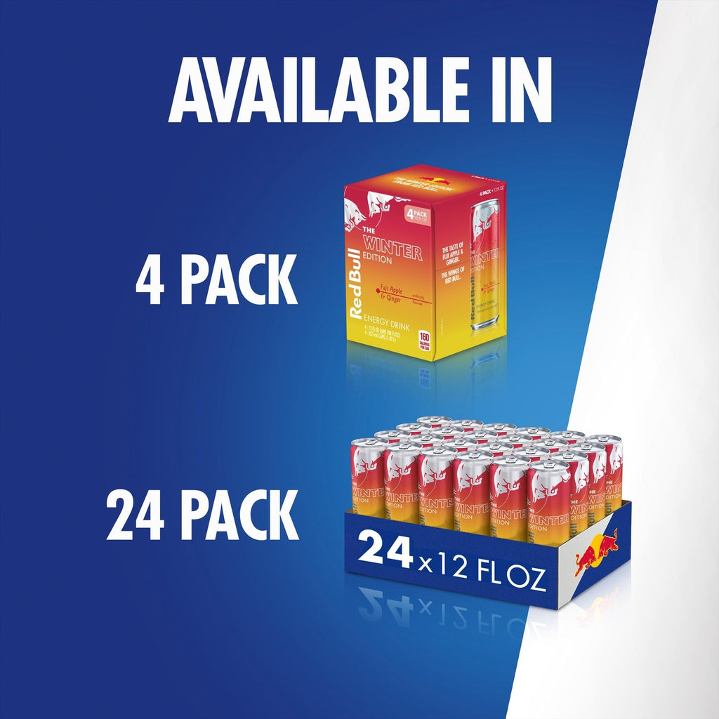 Red Bull Winter Edition Energy Drink, Fuji Apple &amp; Ginger, 12 fl. oz. Can, 114mg Caffeine, Taurine&nbsp;&amp; B&nbsp;Vitamins
