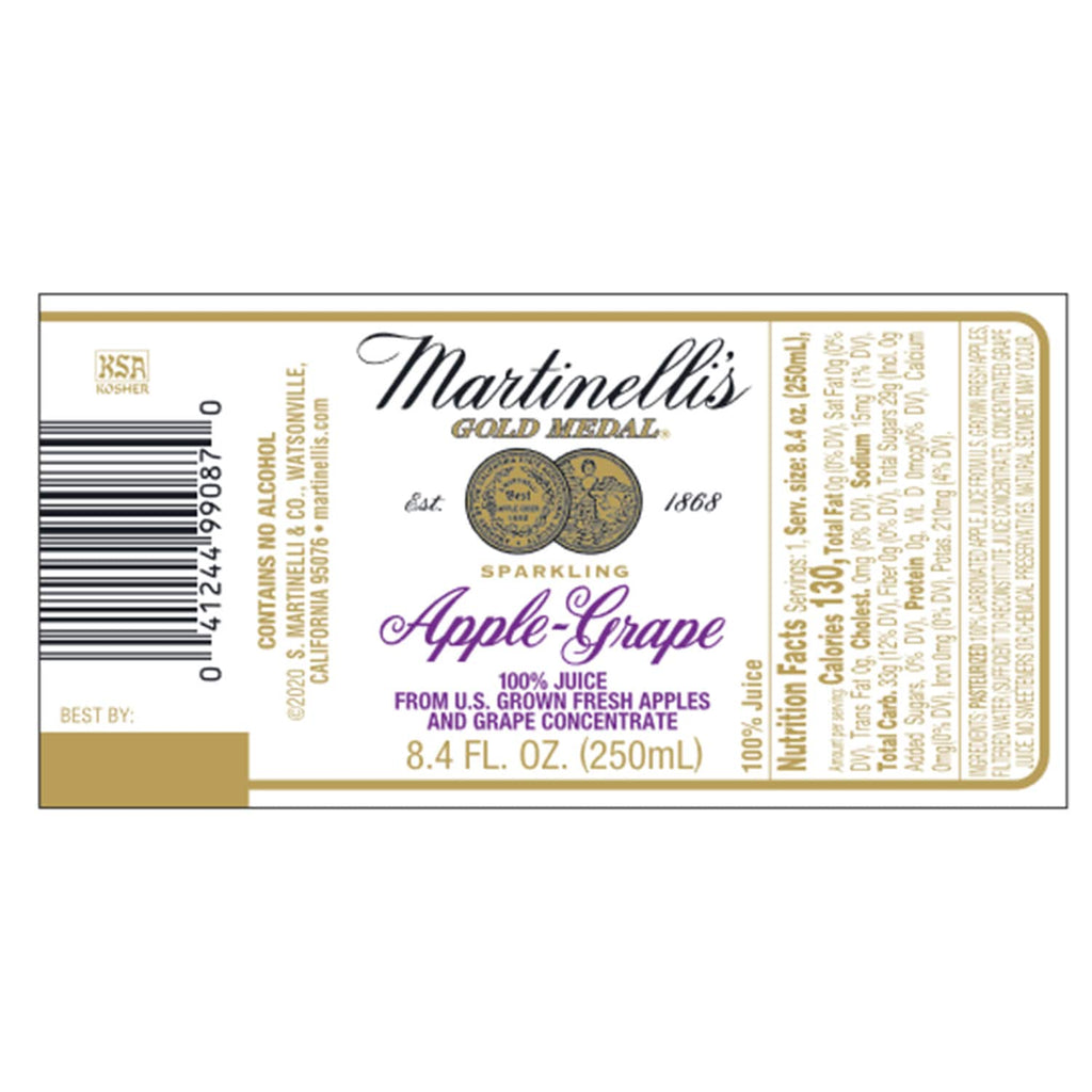 Martinelli's Sparkling Apple-Grape Juice, 8.4-oz.