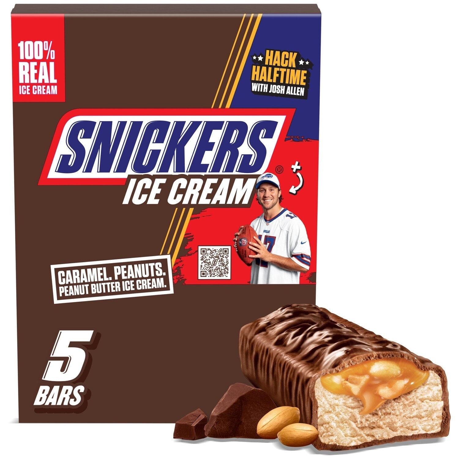 Snickers Peanut Butter Ice Cream, 5-pc Pack.
