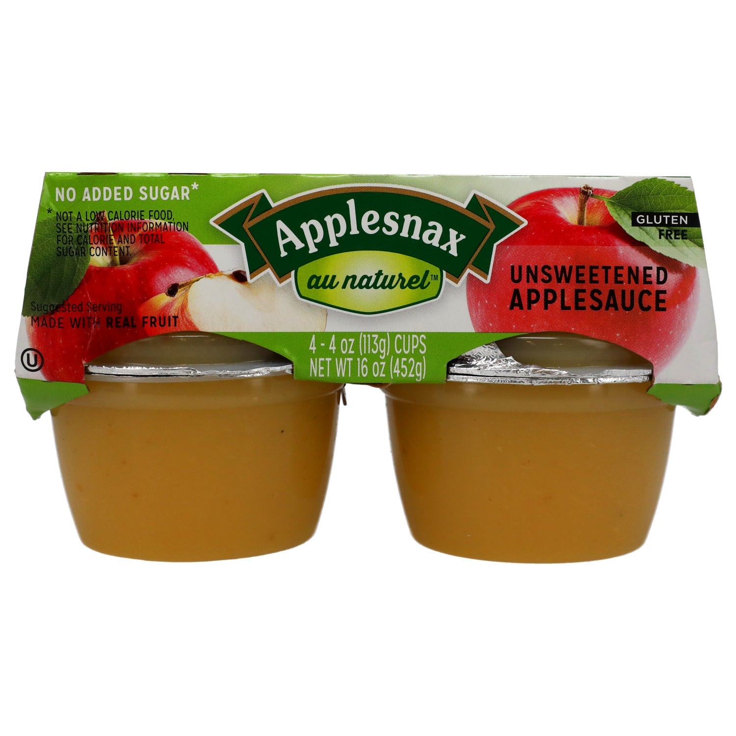 Applesnax Au Naturel Unsweetened Applesauce, 4-ct.