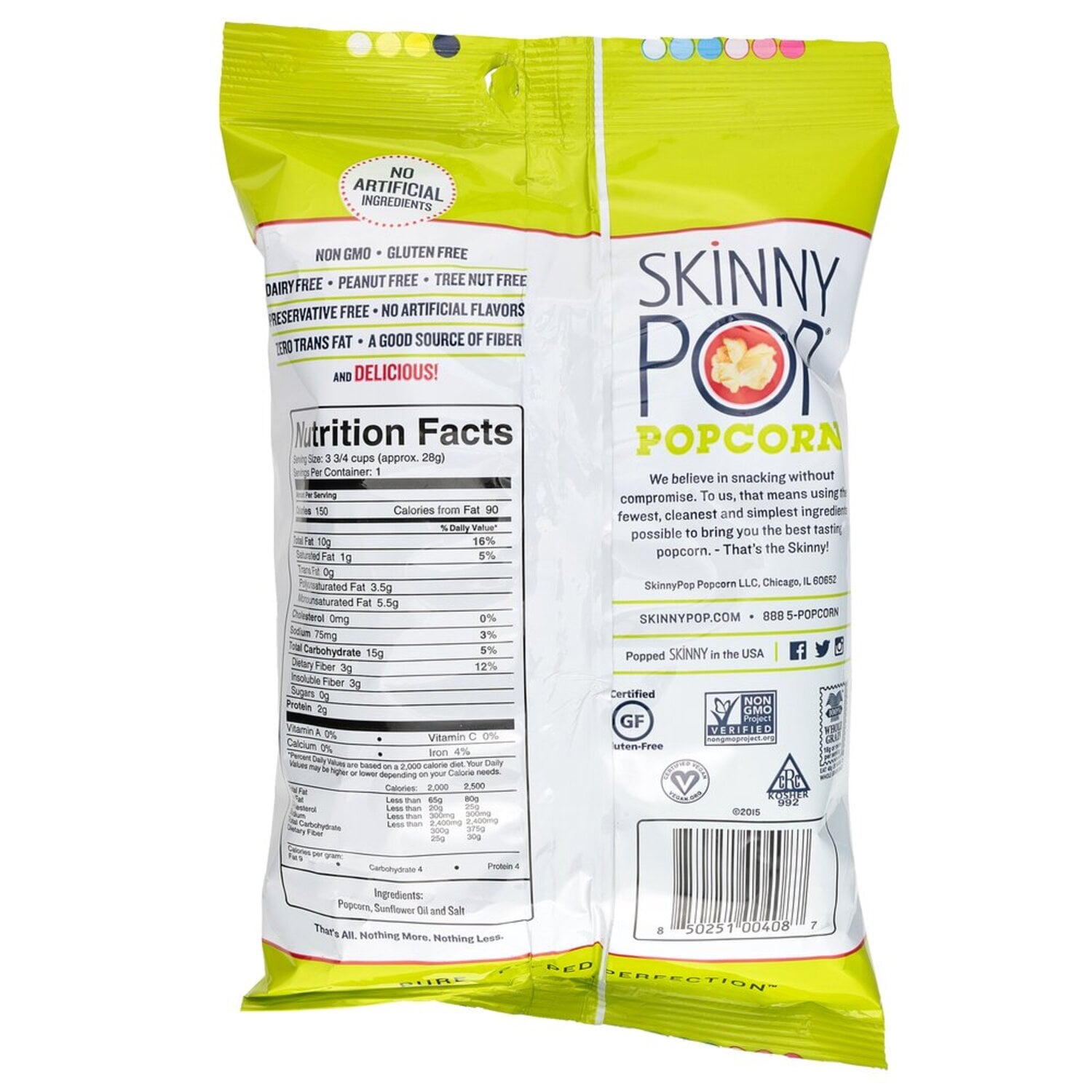 SkinnyPop Gluten-free Popcorn, 1-ct.