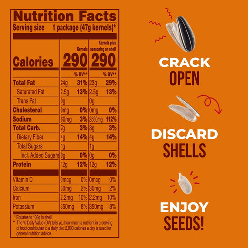Bigs Sizzlin' Bacon Sunflower Seeds, 3.625 oz. Bag