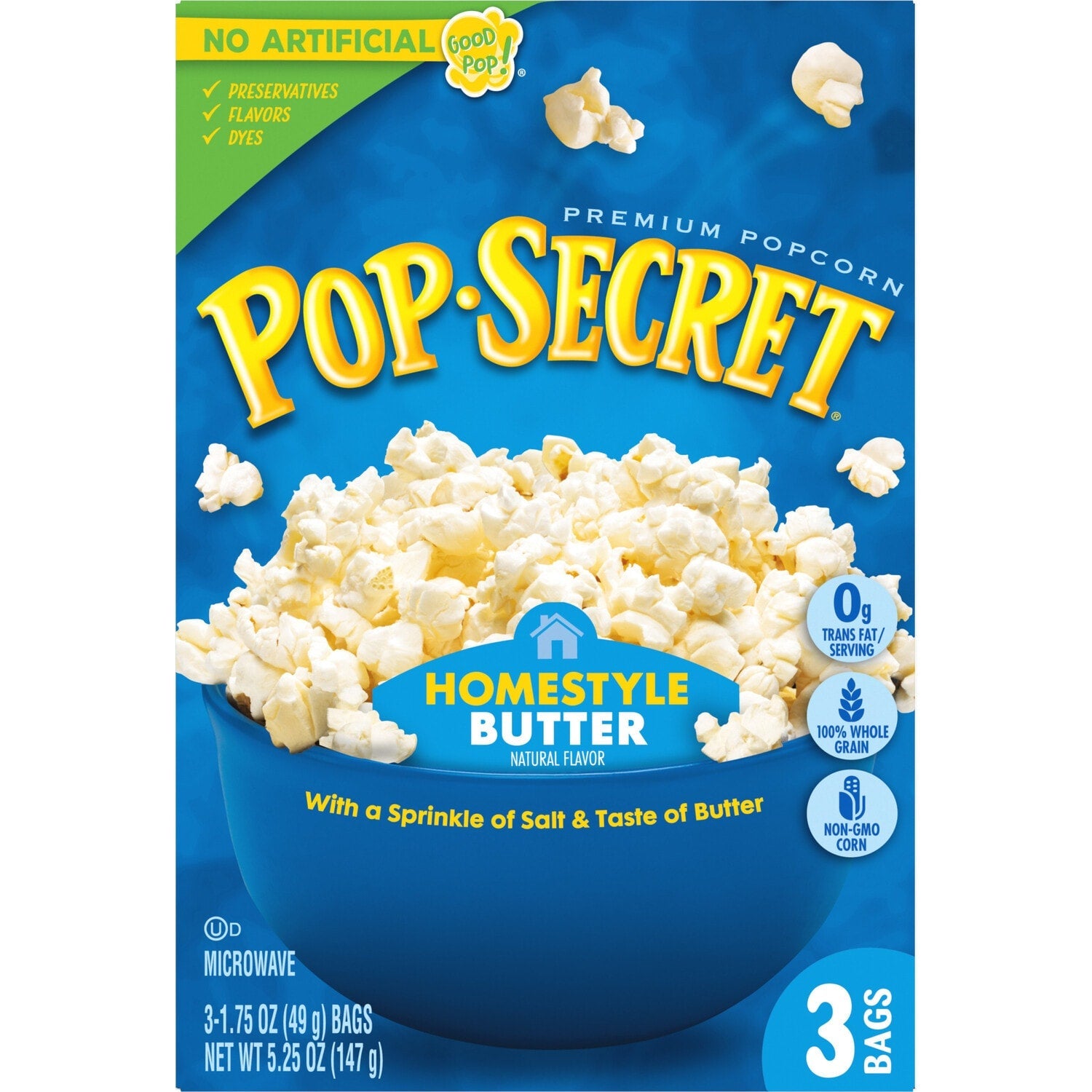 Pop Secret Popcorn Homestyle Butter Microwave Popcorn, 3 ct.
