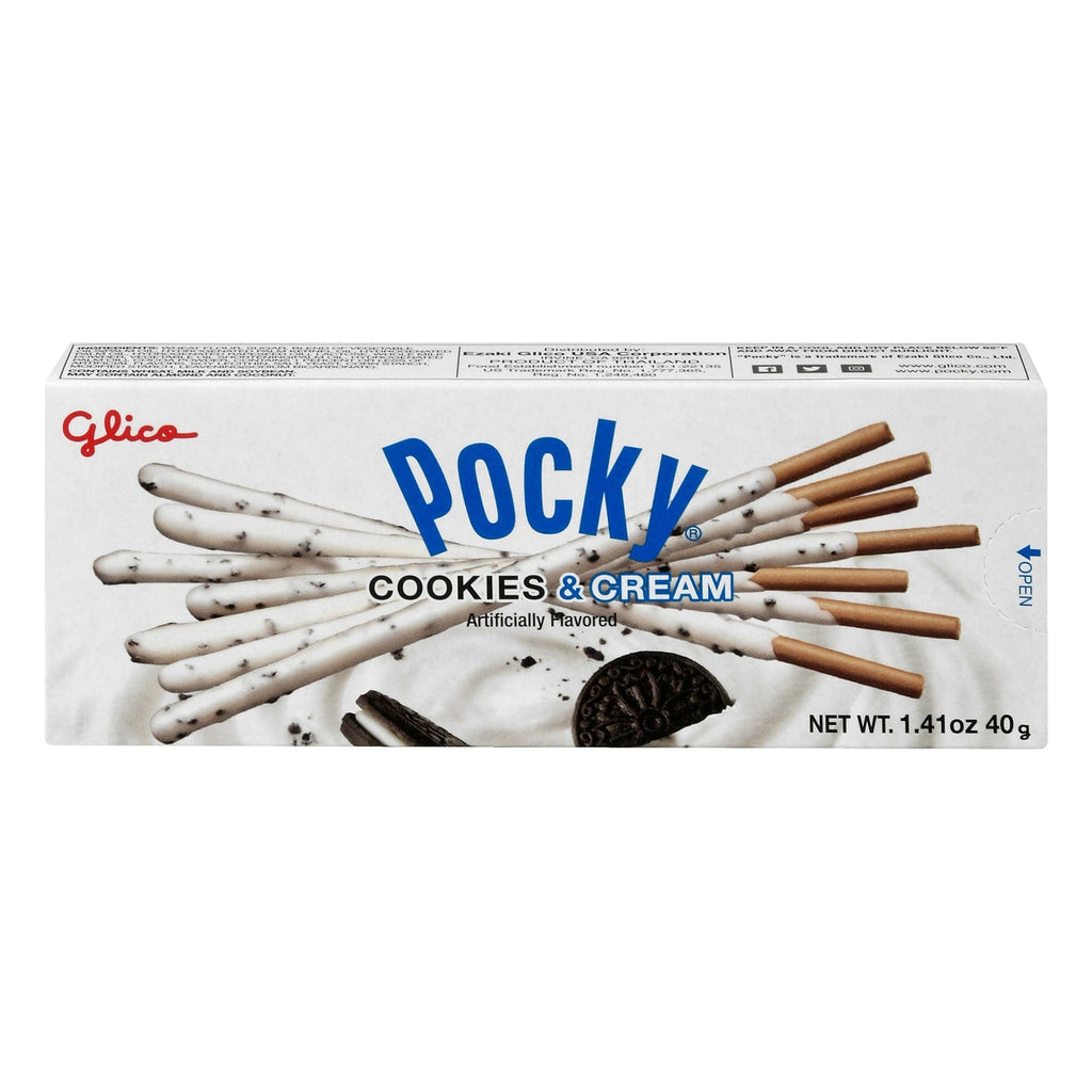 Glico Pocky Cookies and Cream Covered Biscuit Sticks, 1.41 oz.