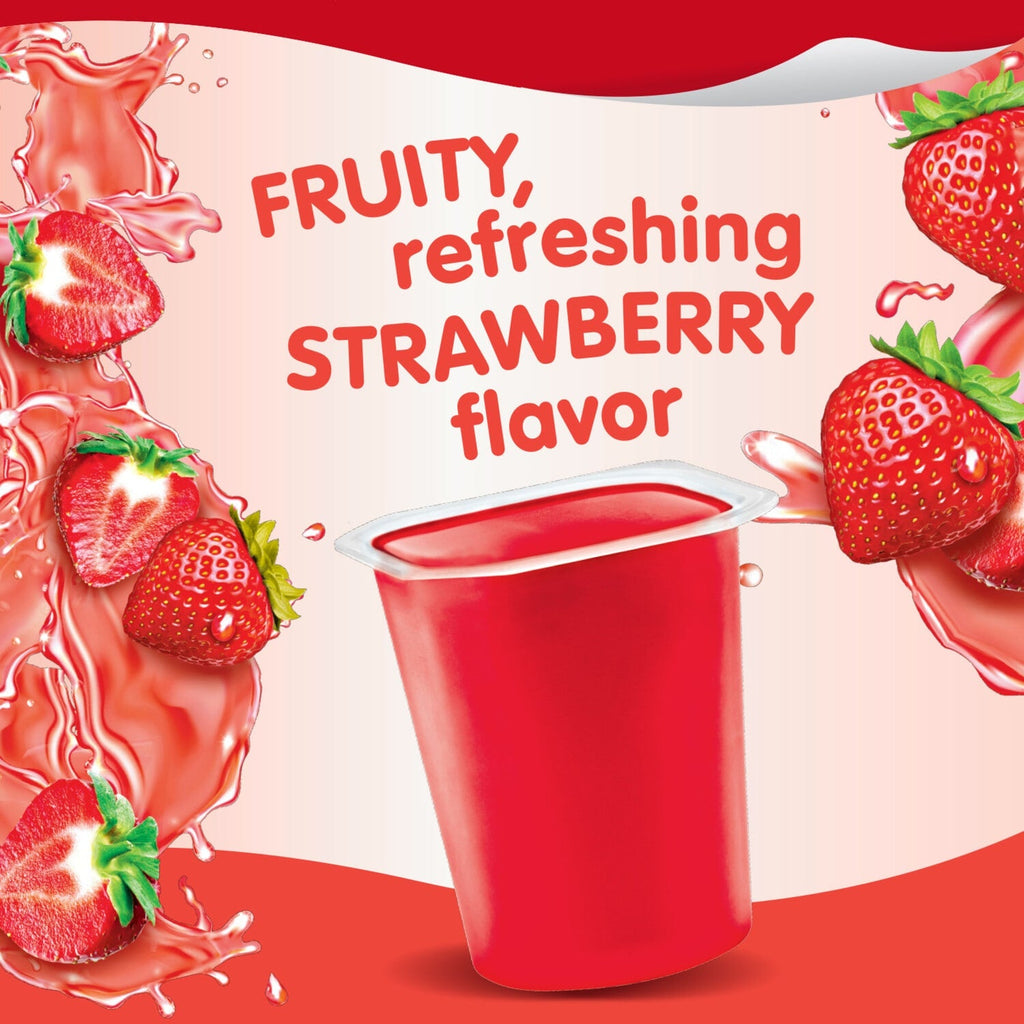 Snack Pack Strawberry Flavored Juicy Gels, 3.25 oz Snack Cups, 4 Count, 12 Pack