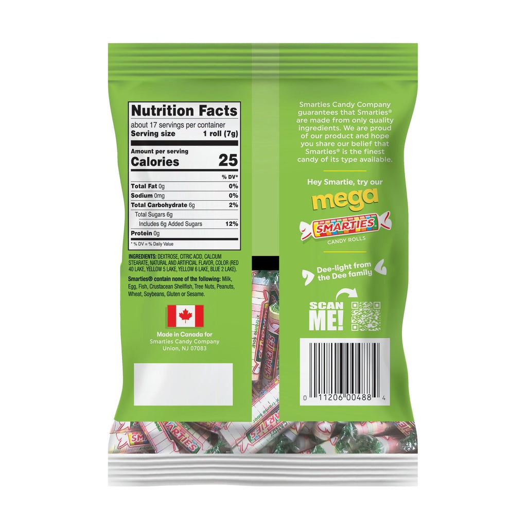 Smarties X-treme Sour Candy Rolls, 4.25 oz., Bag