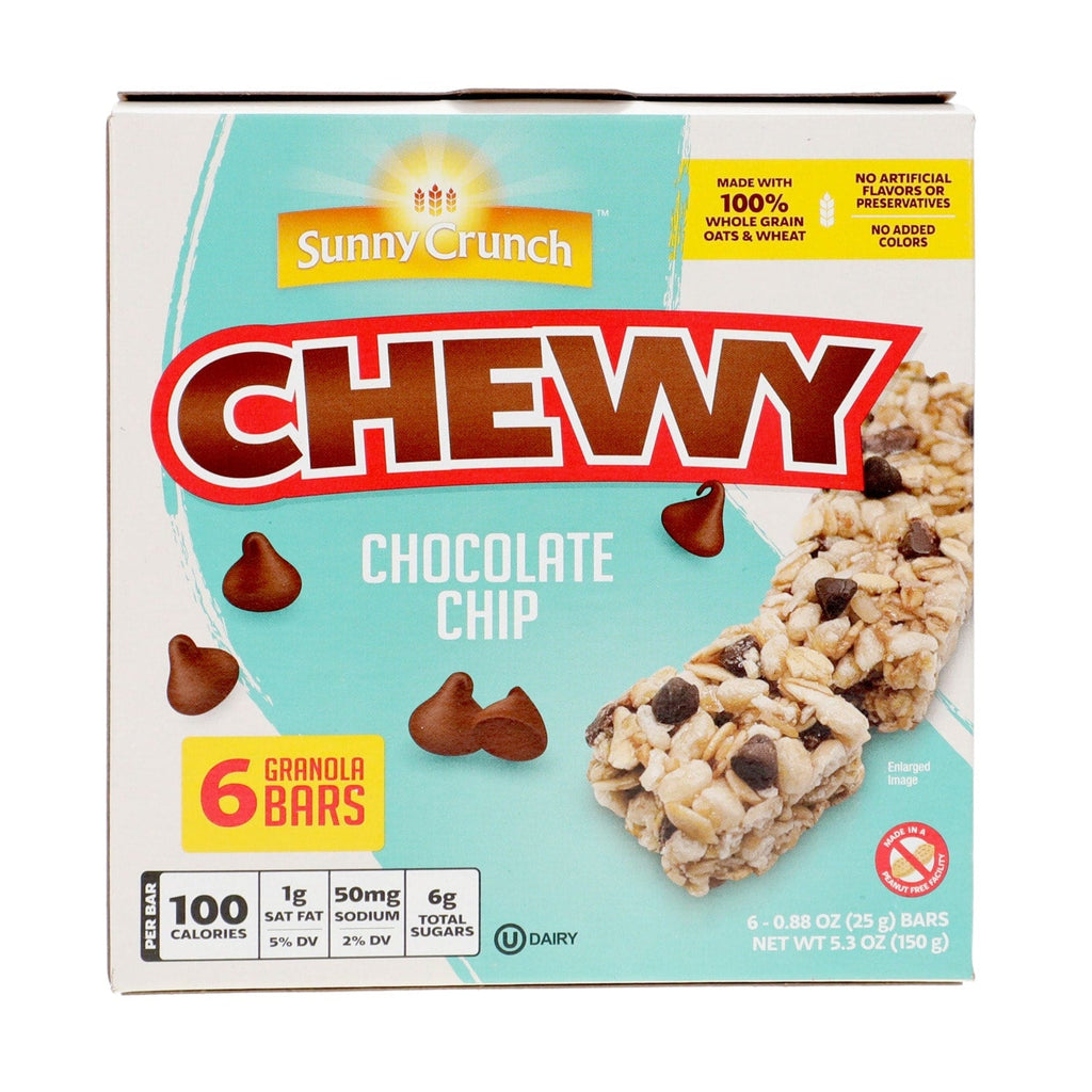 Chewy Chocolate Chip Granola Bars, 6-pc Pack.