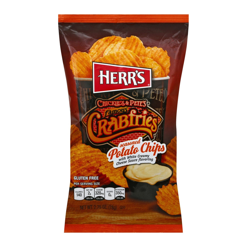 Herrâs Potato Chips Seasoned Chickieâs &amp; Peteâs Famous Crabfries, 2.75 oz. Bag