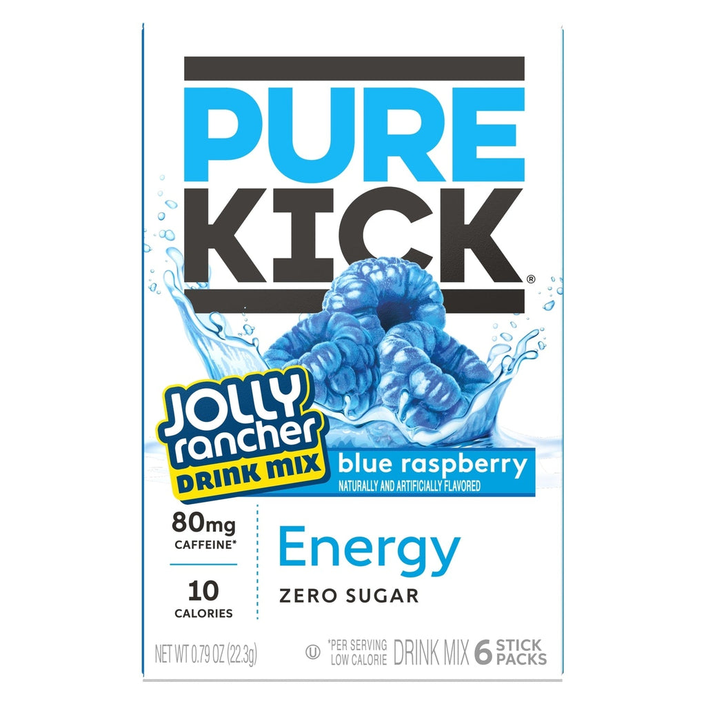 Pure Kick Jolly Rancher Blue Raspberry-flavored Drink Mix, 6-pc Pack.