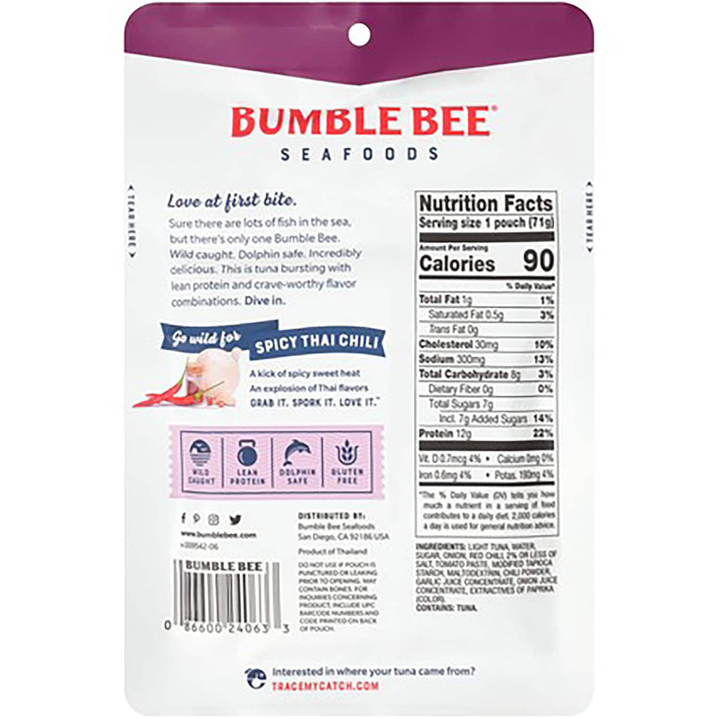 Bumble Bee Spicy Thai Chili Tuna, 2.5 oz. Pouches