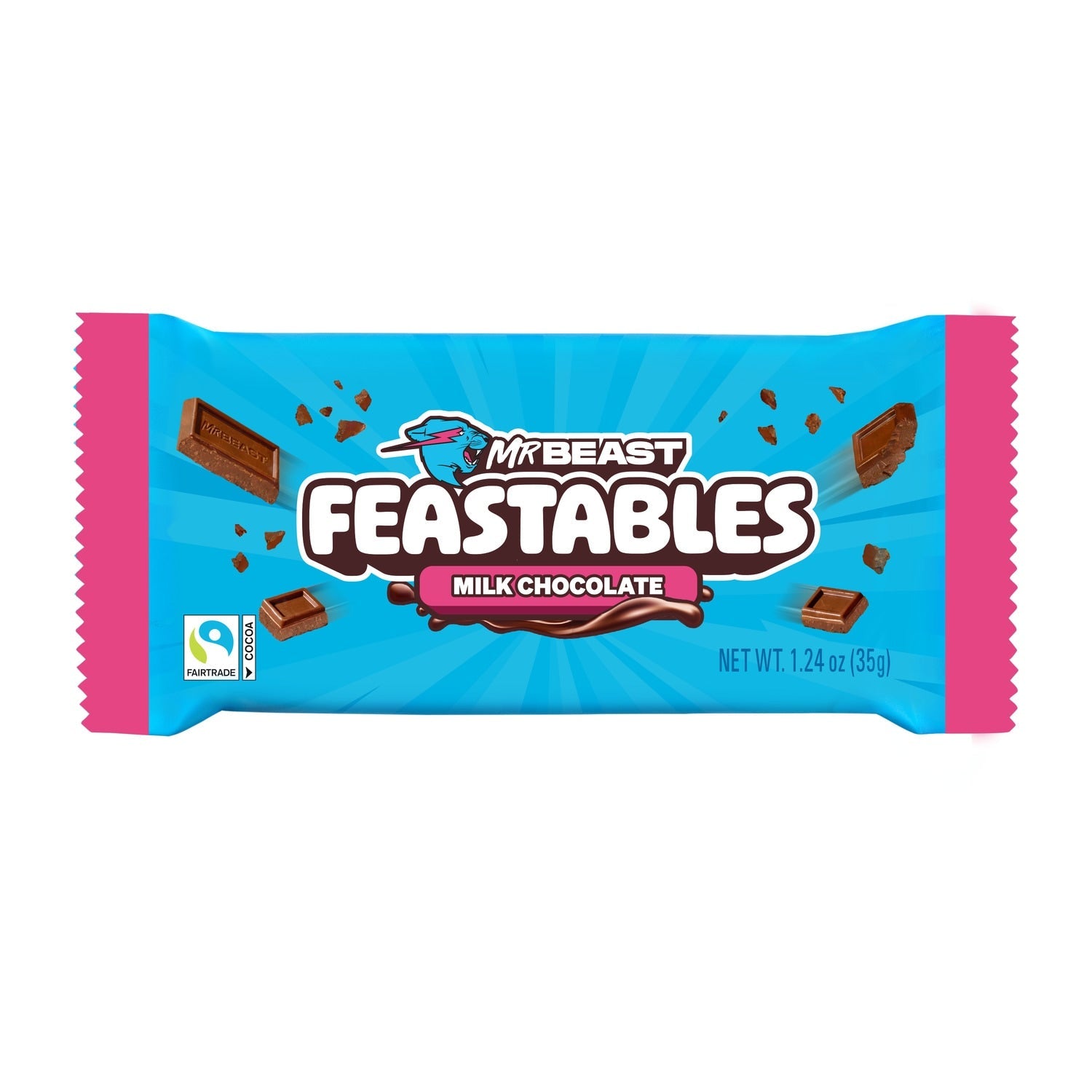 MrBeast Feastables Milk Chocolate Bar 1.24 oz. (35g), 1-ct