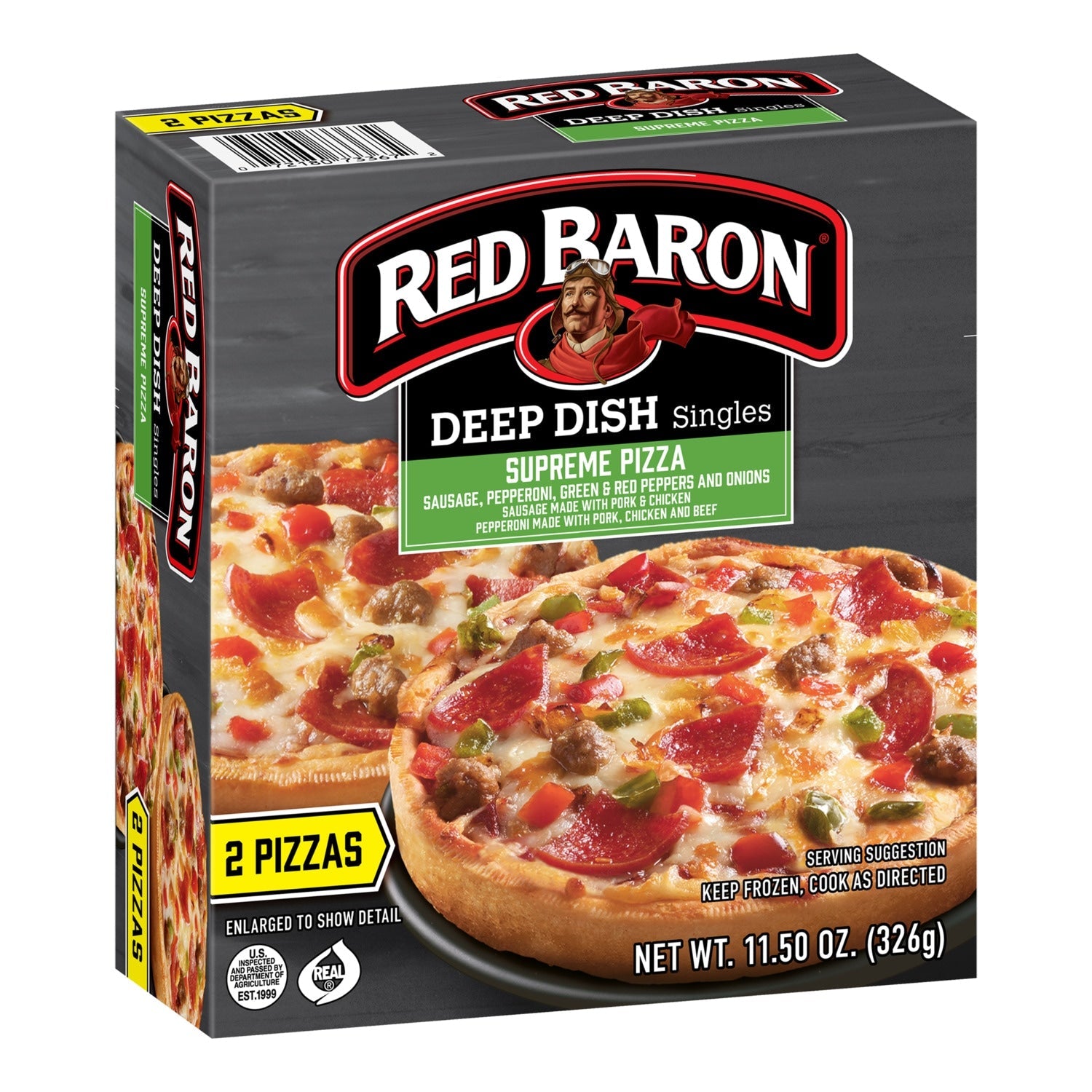 Red Baron Deep Dish Personal Frozen Pizza - Supreme, 2 ct.