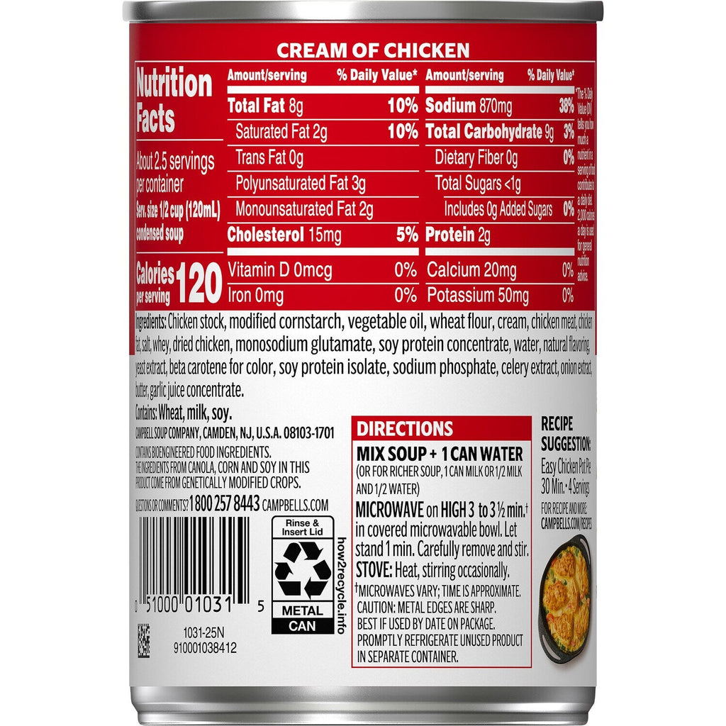 Campbell's Condensed Cream of Chicken Soup, 10.5-oz. Cans