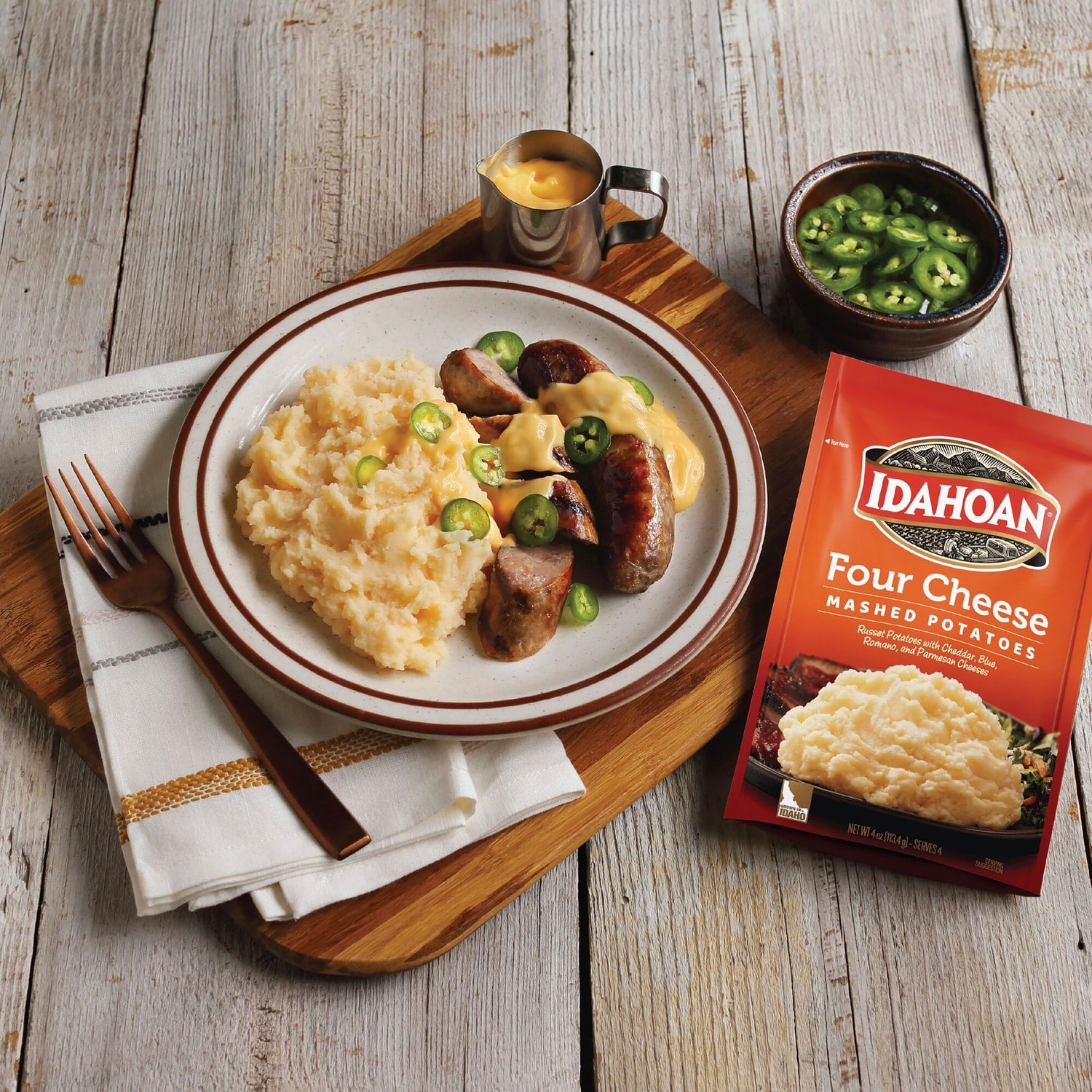 Idahoan Four Cheese Instant Mashed Potatoes, 4 oz.