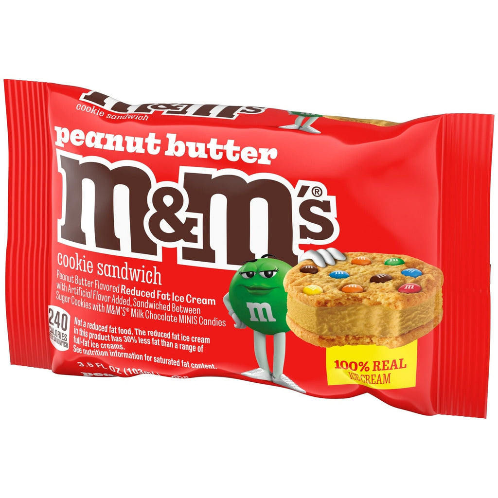 Mars M&amp;M'S Peanut Butter Ice Cream Sugar Cookie Sandwich Dessert, 3.5 Oz