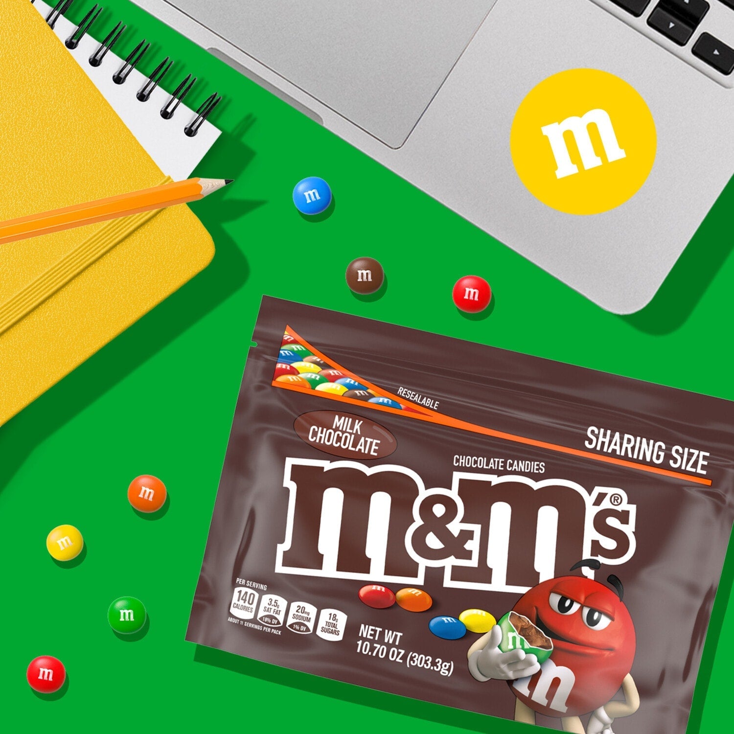 M&amp;M'S Milk Chocolate Candy, Sharing Size, 10-oz. Resealable Bag