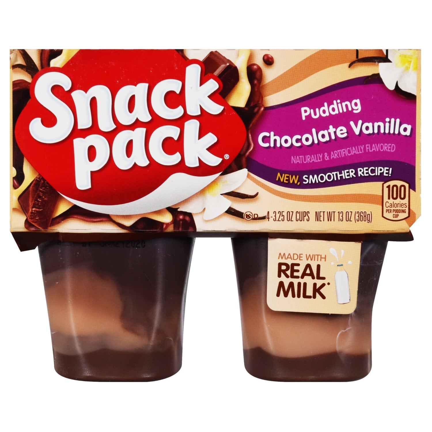 Snack Pack Chocolate Vanilla Pudding Snack Cups, 4-ct. Packs