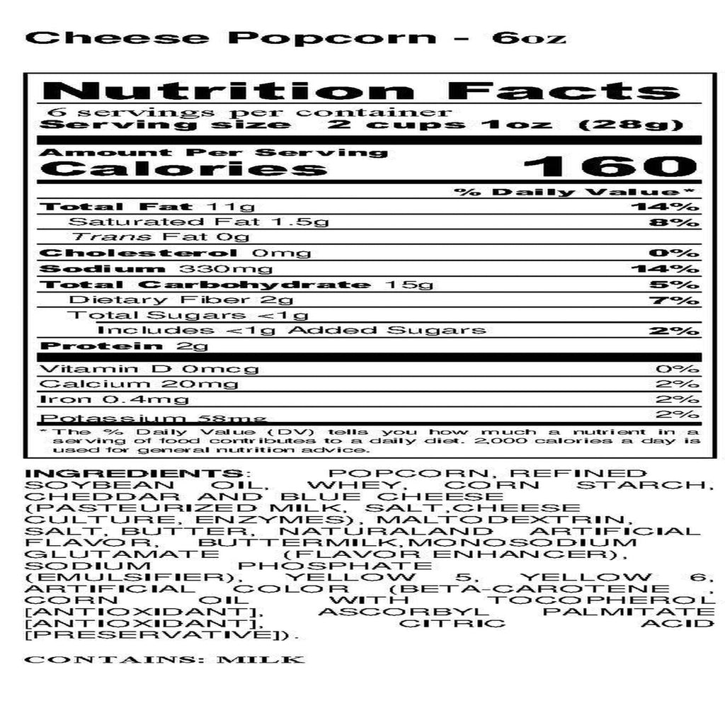 Brim's Cheese Popcorn, 6-oz. Bags