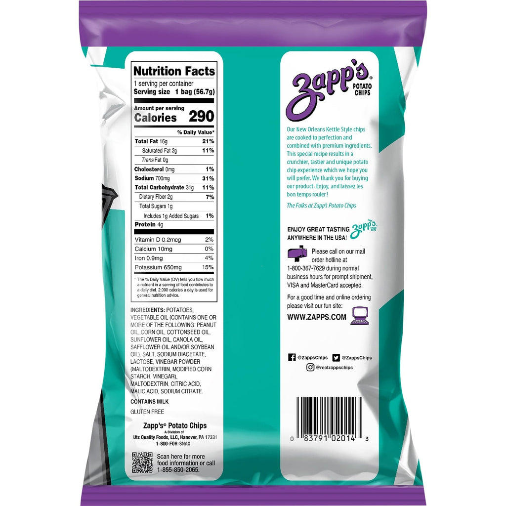Zapp's Salt &amp; Vinegar Potato Chips, 1-ct.