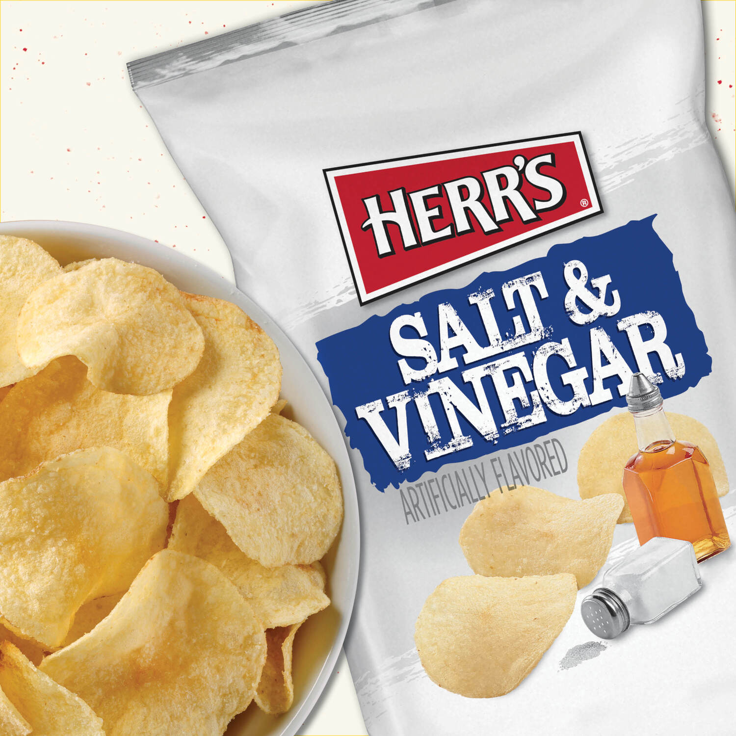Herr's Salt &amp; Vinegar Potato Chips, 2.2 oz.