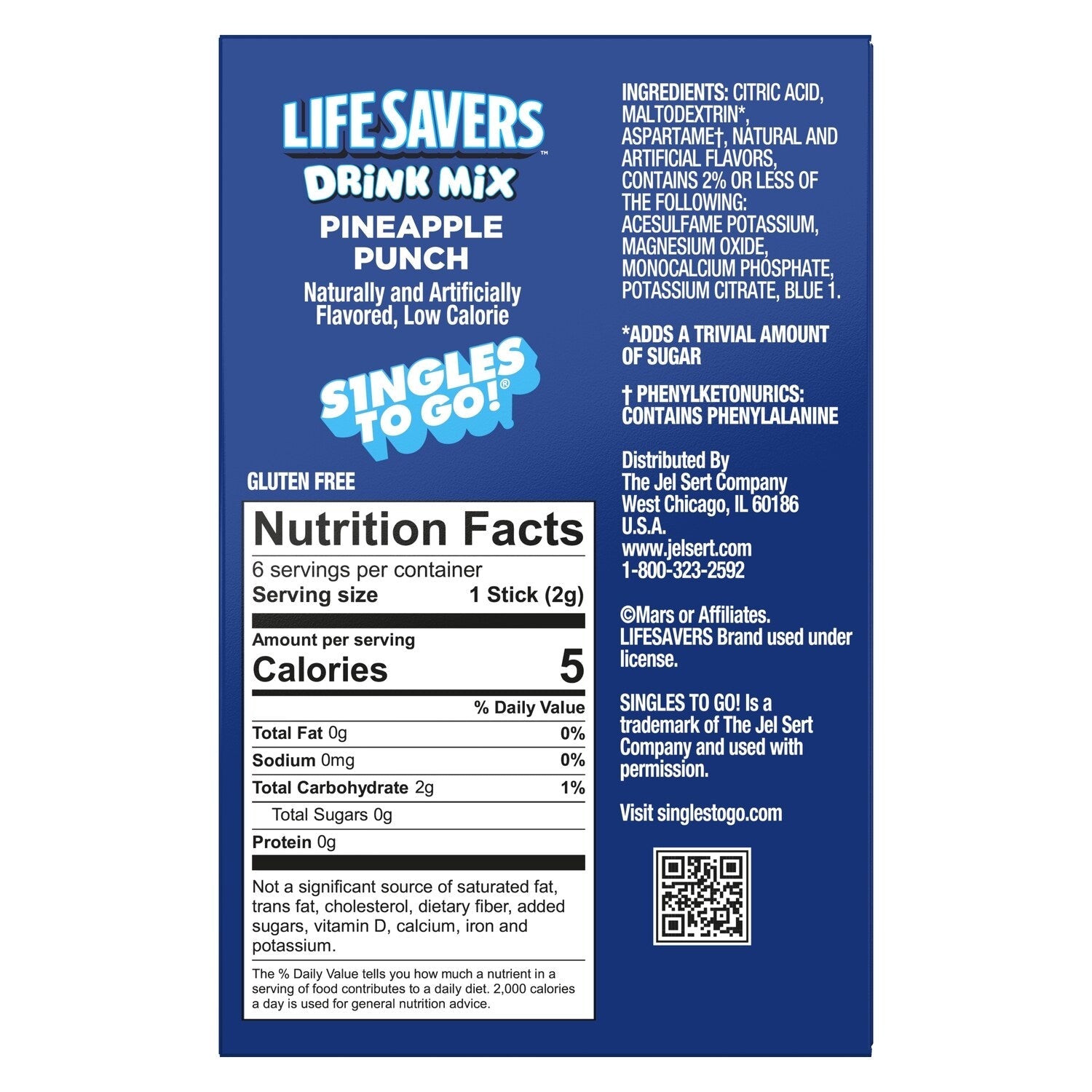 Life Savers Pineapple Punch Drink Sticks, 6-pc Pack.