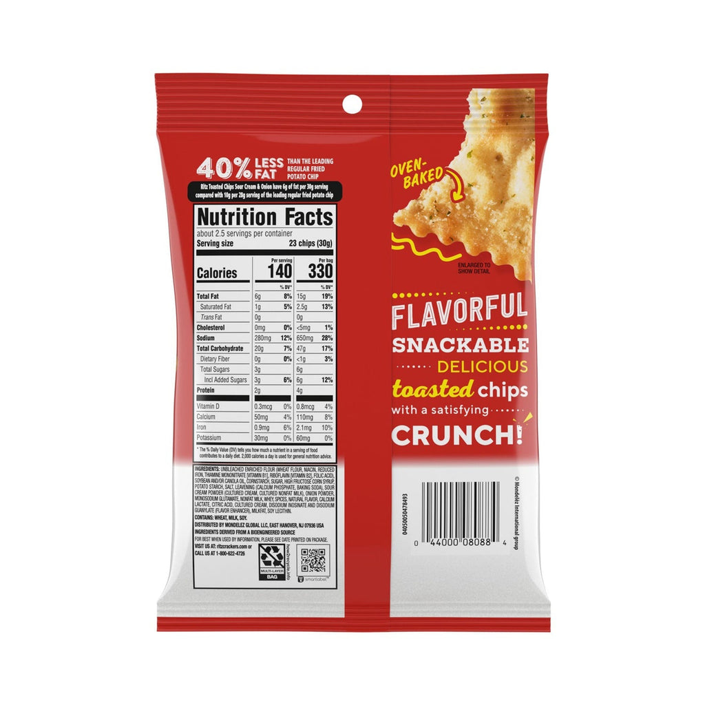 Ritz Sour Cream And Onion Flavored Toasted Chips, 1-ct.