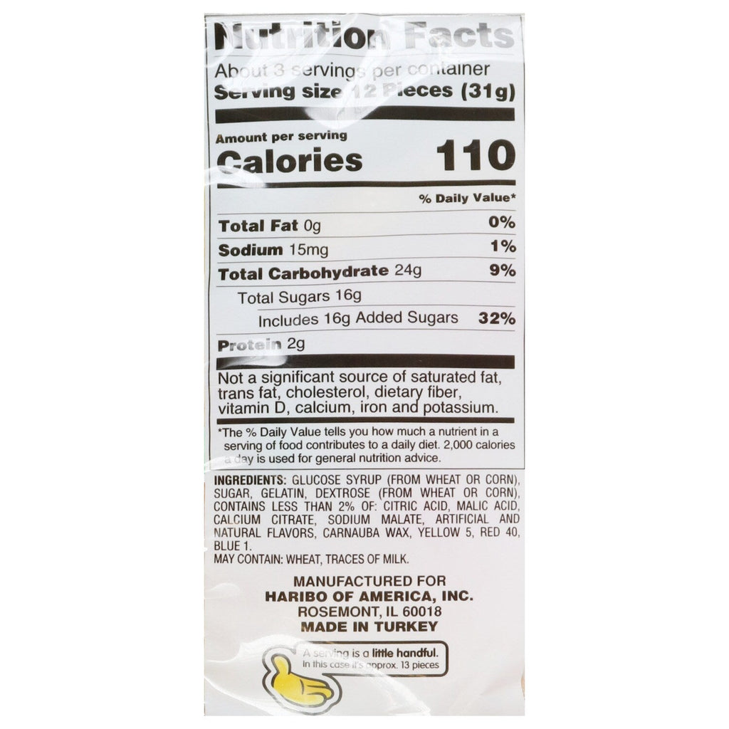 Haribo Sour Gold-Bears Gummi Candies, 3.6 oz. Bags