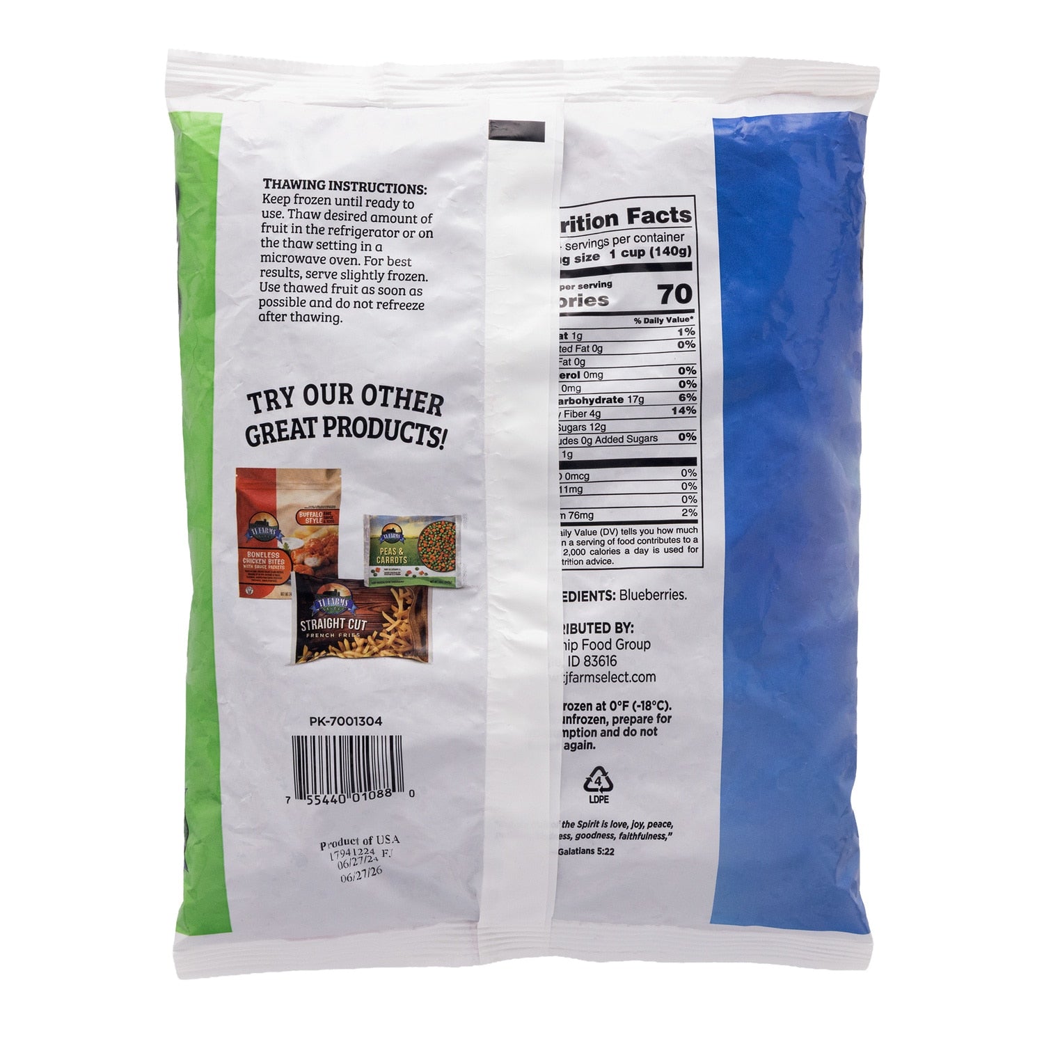 Tj Farms Frozen Blueberries Family Pack, 1-ct.
