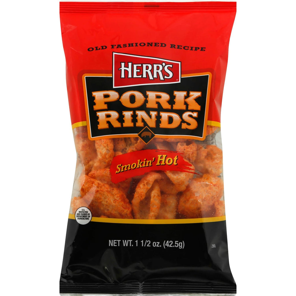 Herrâs Smokinâ Hot Pork Rinds, 1.5 oz. Bag