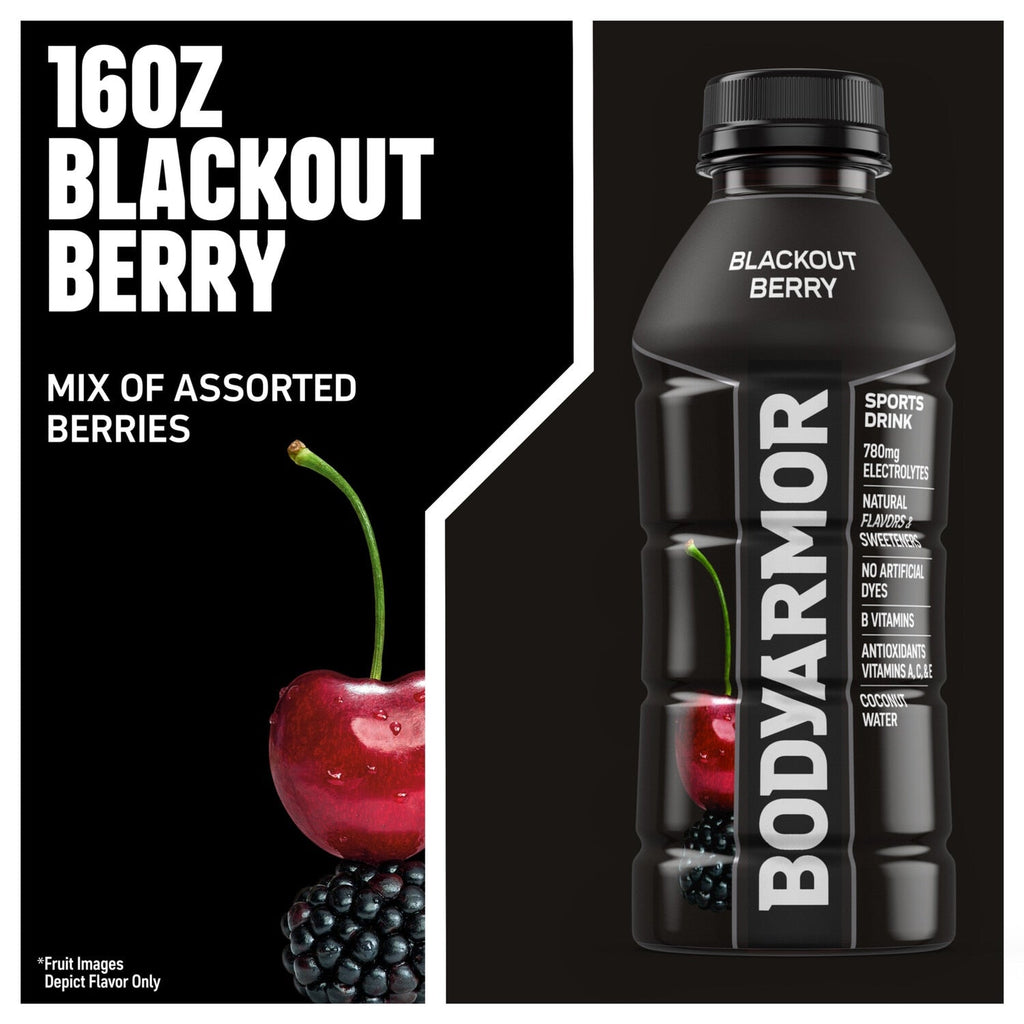 BODYARMOR Blackout Berry Sports Drink, 16 fl oz Bottle