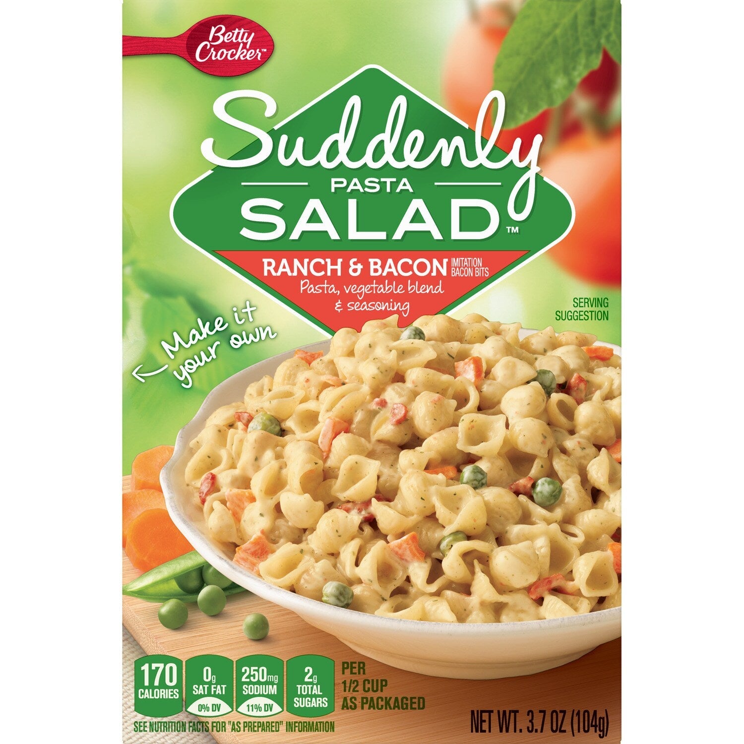 Betty Crocker Suddenly Pasta Salad - Ranch and Bacon, 3.7-oz. Boxes