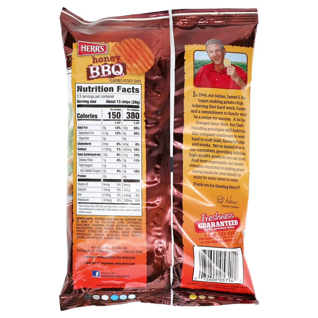 Herr's Honey BBQ Flavored Potato Chips, 1-ct.