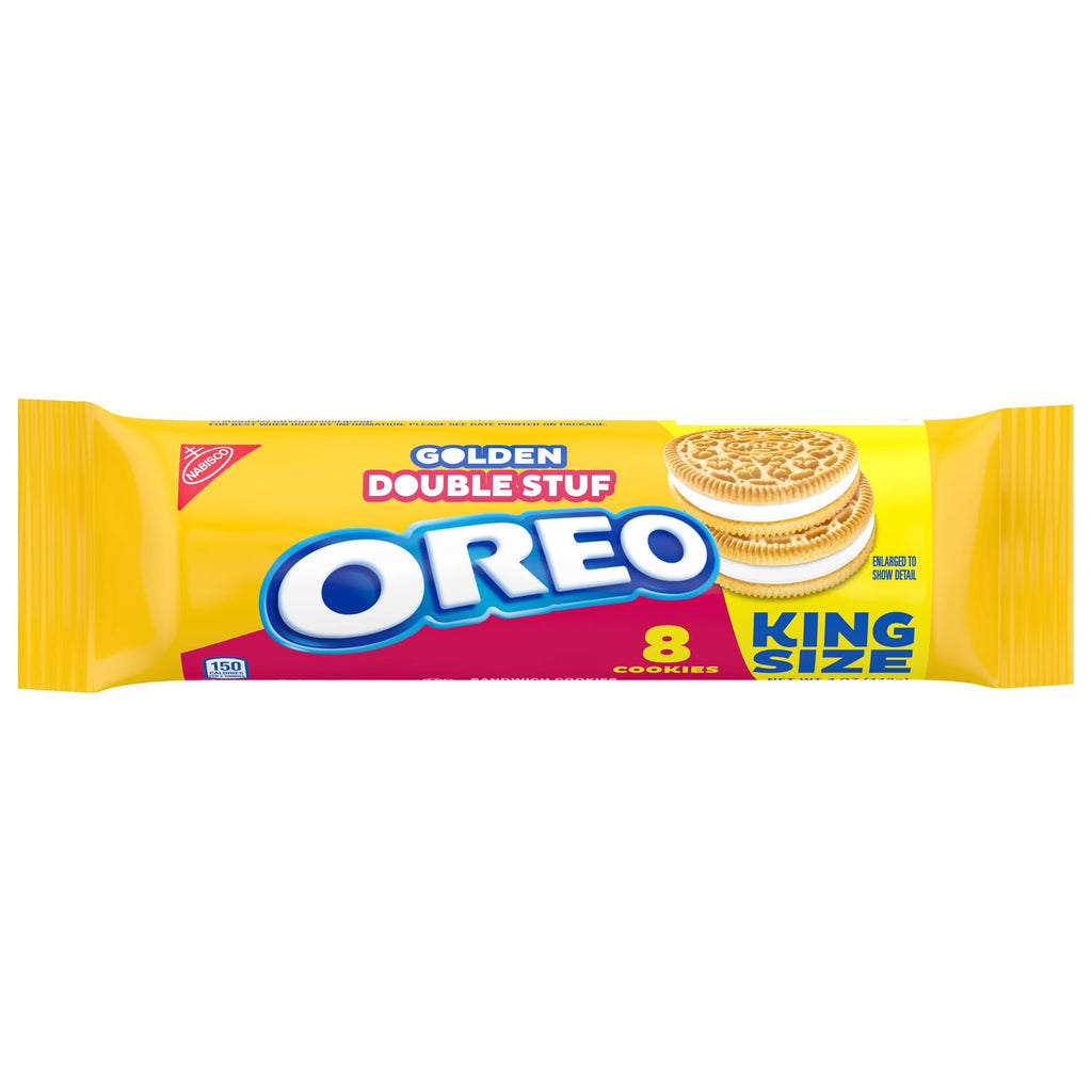 Oreo Double Stuf Sandwich Cookies, King Size, Snack Pack, 4 oz
