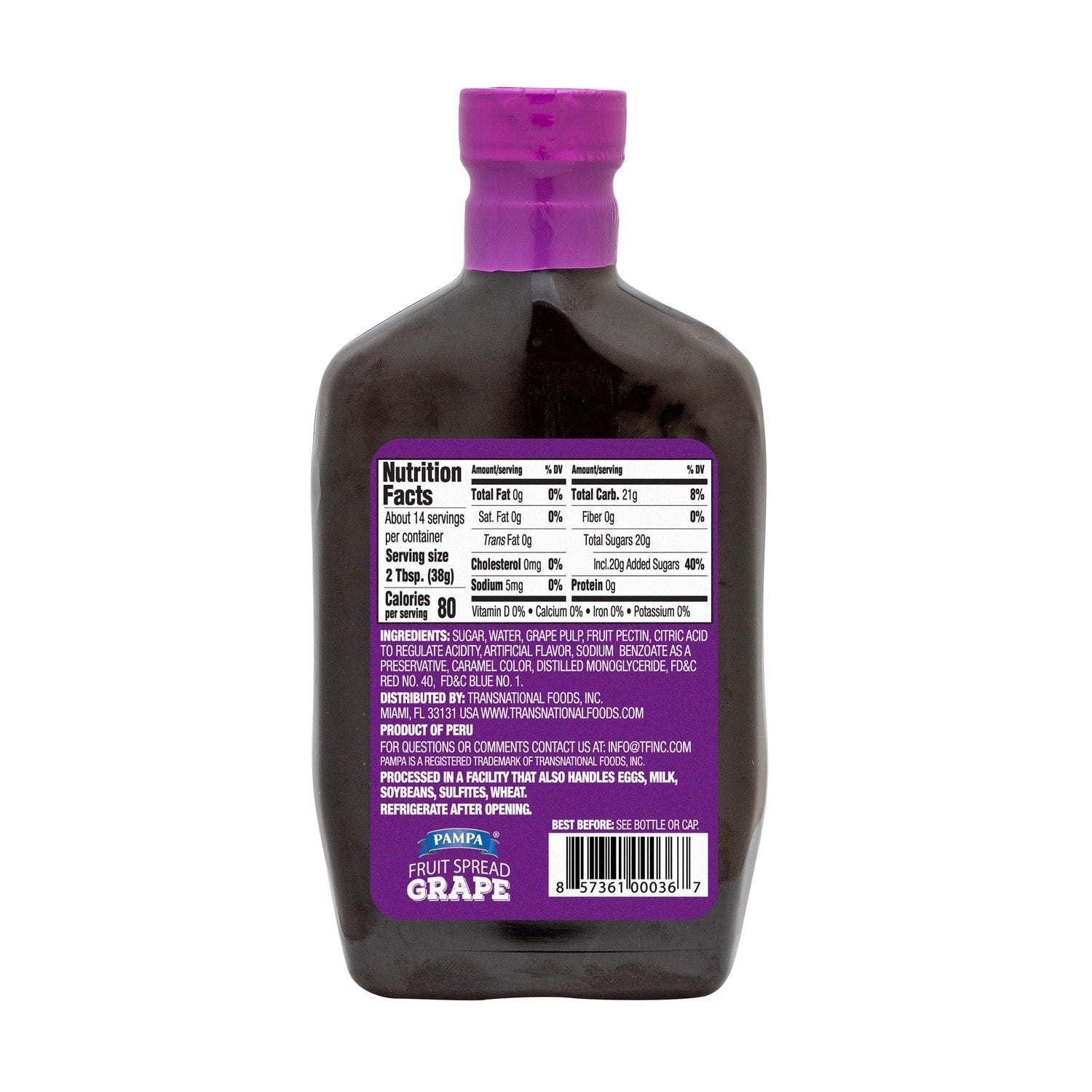 Pampa Grape Flavored Fruit Spread, 19 oz. Squeeze Bottles