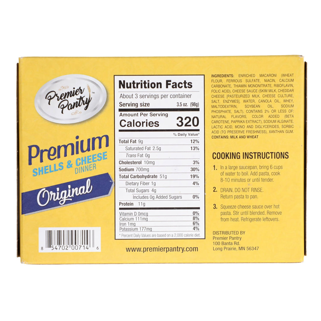 Premier Pantry Original Premium Shells &amp; Cheese Dinner, 1-ct.